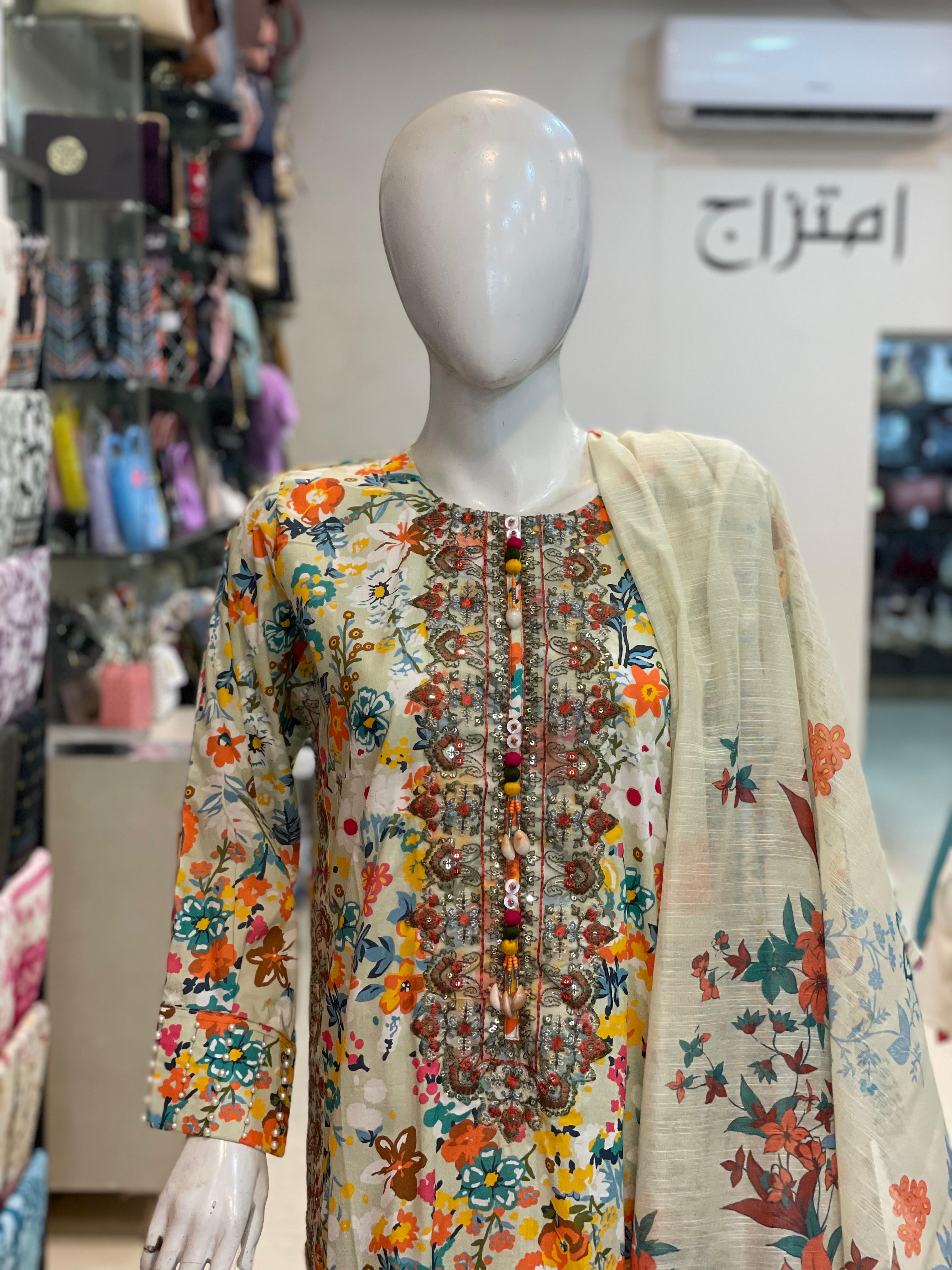 3 PIECE - EMBROIDERED LAWN SUIT