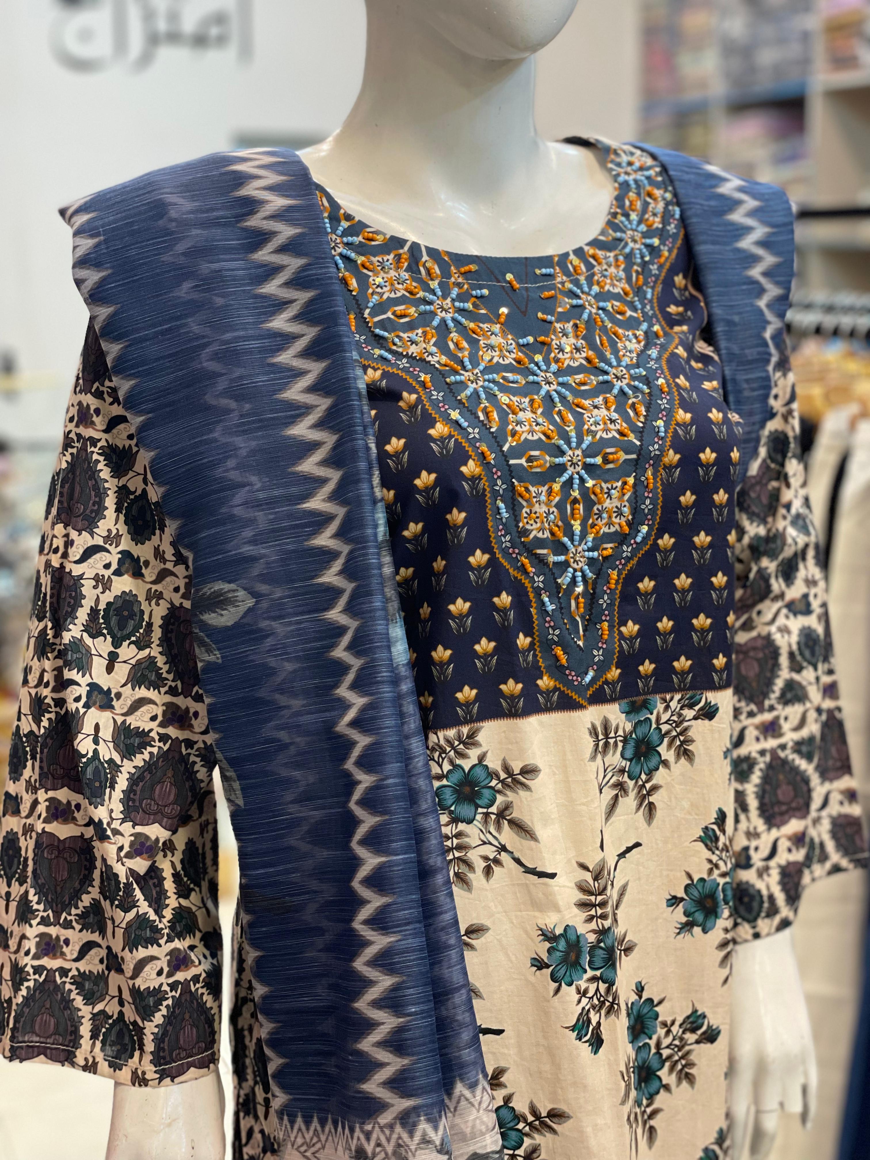 3 PIECE - EMBROIDERED LAWN SUIT