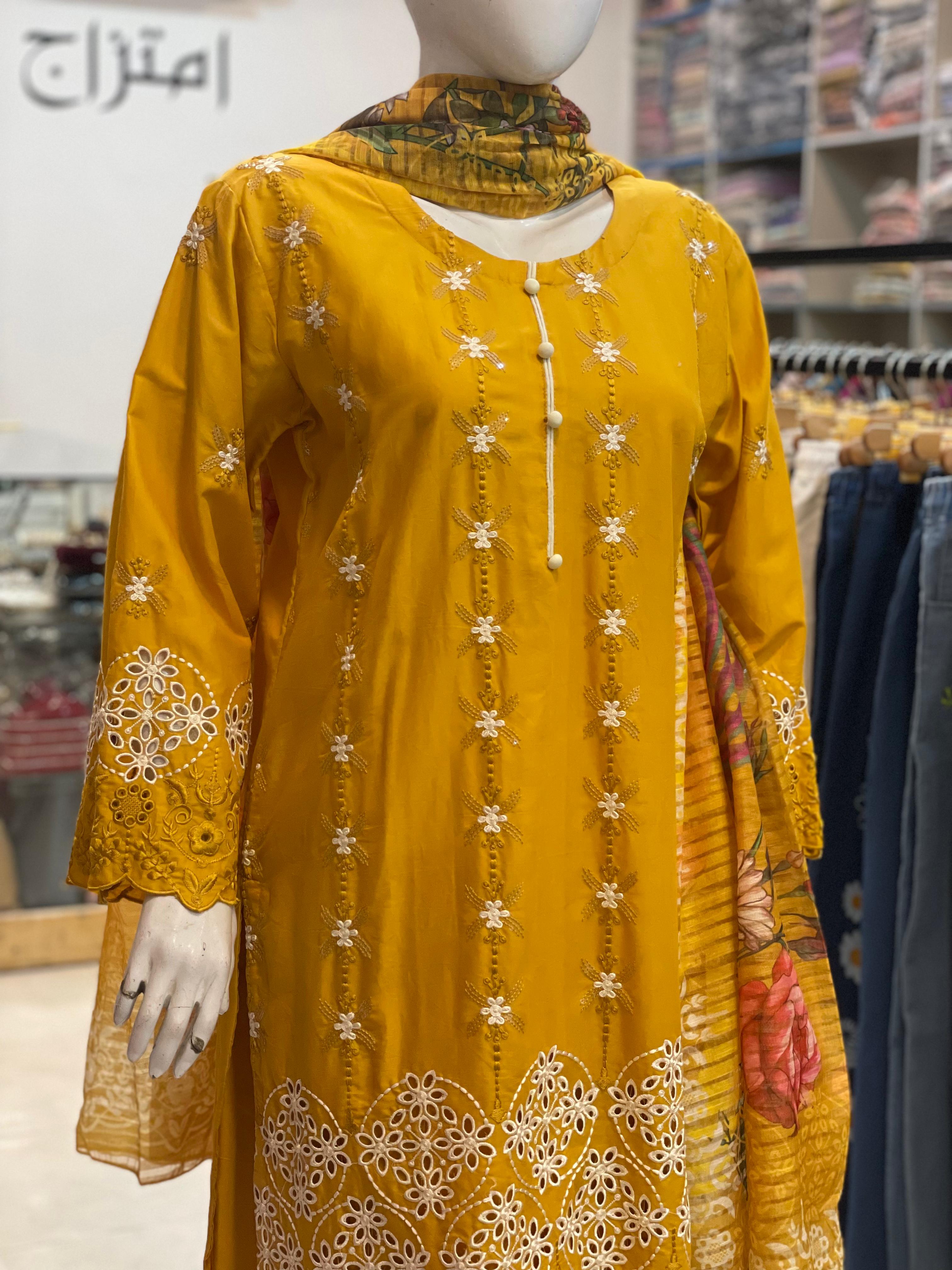 3 PIECE - EMBROIDERED LAWN SUIT